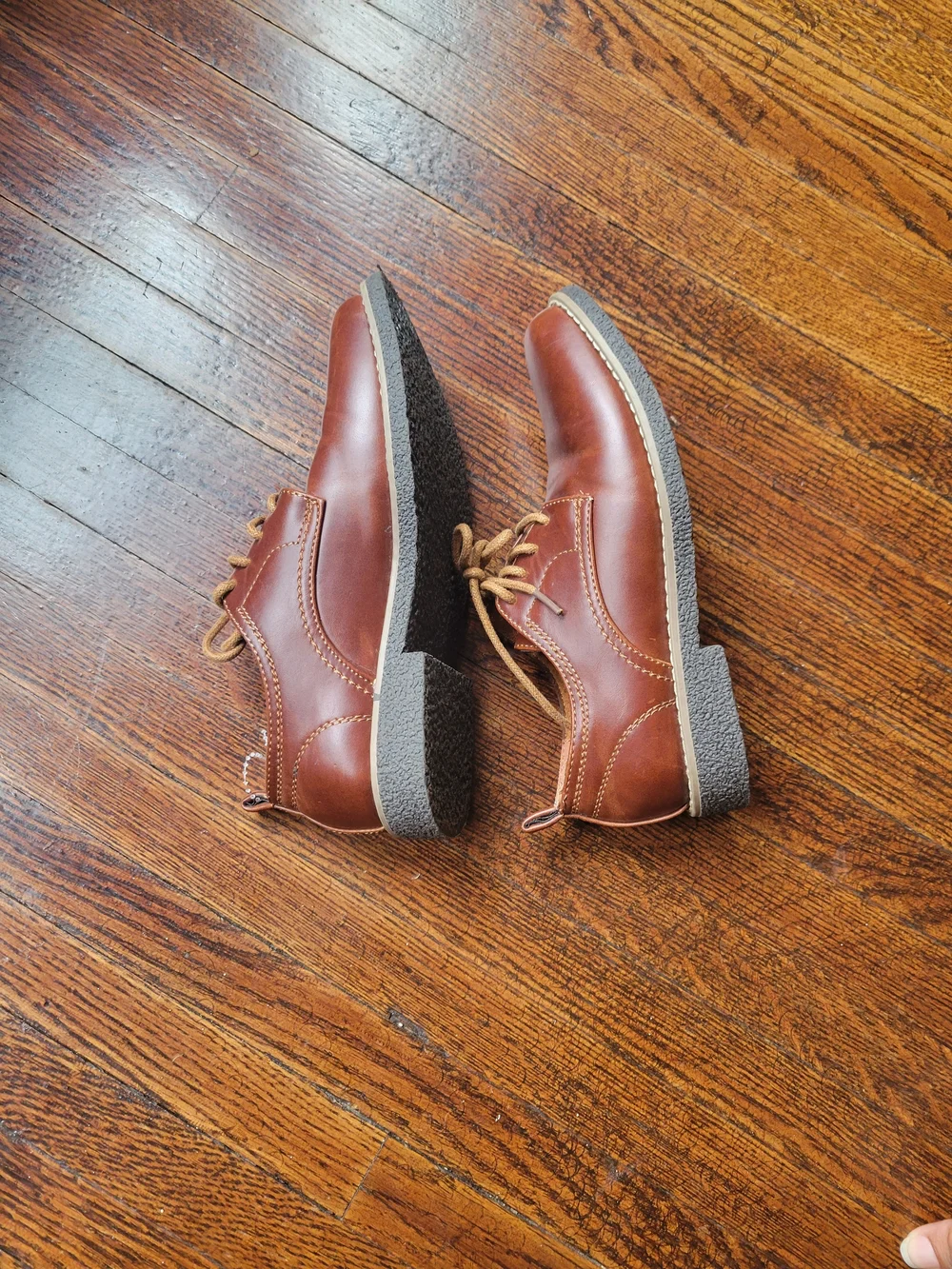Deer Stags Boys Brown Memory Foam Lace Up Oxford Dress Shoes Classic Size 1.5M